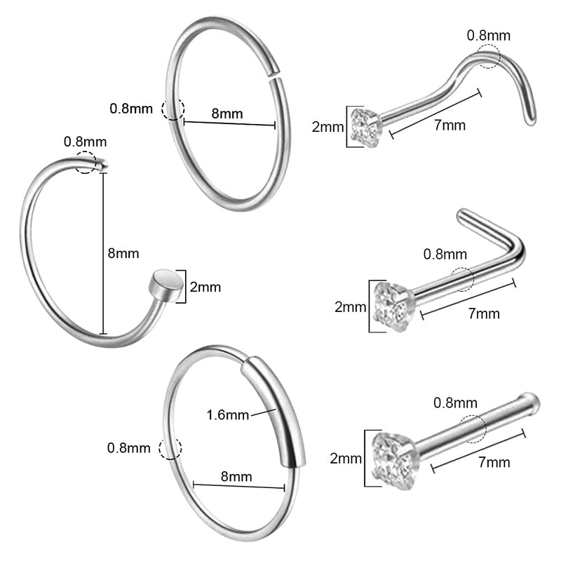 Nose Piercing Kit - Rayyl Disposable Safety Nose Piercing Gun Built-in Nose Stud with 12pcs Nose Stud Ring Nose Piercing Kit for Piercing Supplies Piercing Kit 18 Piece Set - NewNest Australia
