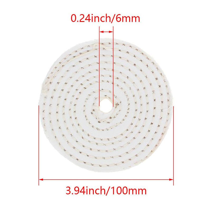 Auniwaig 100mm Buffing Polishing Wheel Pad Cotton for Bench Grinder Tool with 1/2" Arbor Hole Manifold Aluminum Stainless Steel Chrome 4Pcs 100mm/4 inch 4Pcs - NewNest Australia