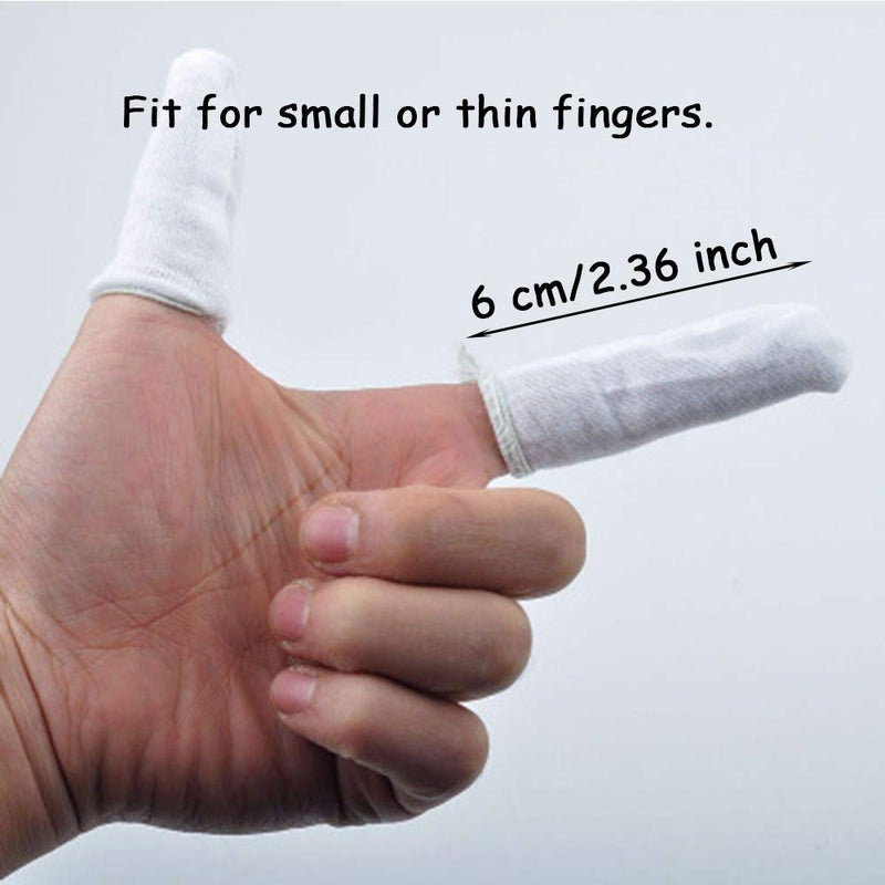 200 Pcs Cotton Finger Cots Small Finger Guards Hand Thumb Fingertips Sleeves Protector by EORTA, Comfortable, Breathable, Absorb Sweat, Reusable, Protect The Wound from Infection, White, Very Small - NewNest Australia