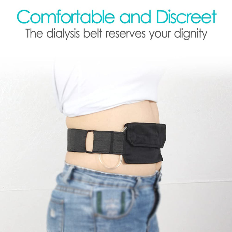 [2 Pack] Peritoneal Dialysis Belt Comfortable Cotton PD Catheter G-Tube Feeding Tube Peg Holder Dialysis Accessories for Stomach Women Men Adults Black Medium (Pack of 2) - NewNest Australia