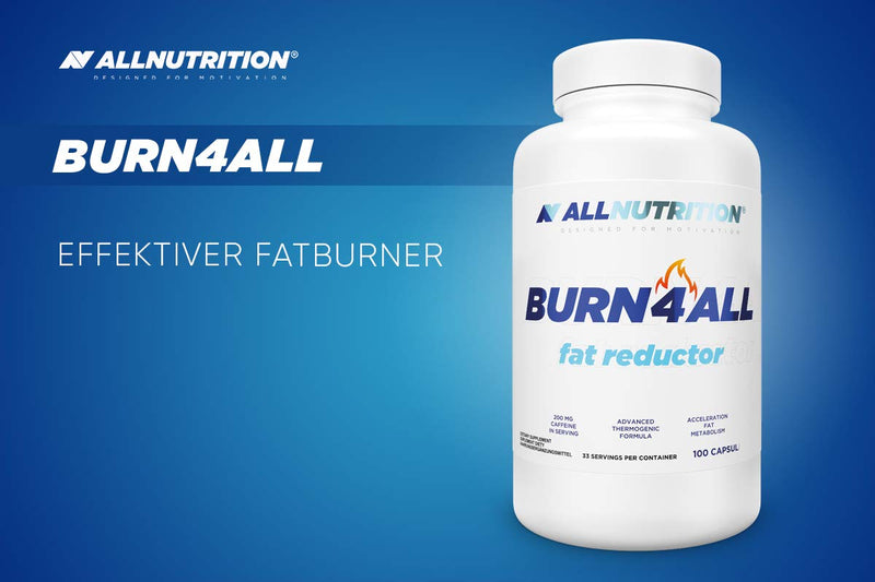 Allnutrition Burn4All Fat Reductor L-Carnitine Very Effective Body Fat Loss Provides Energy Suppresses Appetite Dietary Supplement No Additives 100 Capsules 33 Servings - NewNest Australia