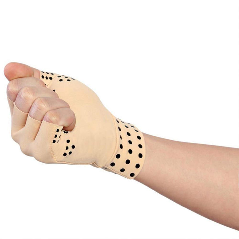 RZJZGZ 2Pack Arthritis Gloves Compression Gloves Fingerless Gloves Magnetic Arthritis Therapeutic Therapy Fingerless Gloves Relief Hand Pain Relief Heal Joints Relief (Nude) - NewNest Australia