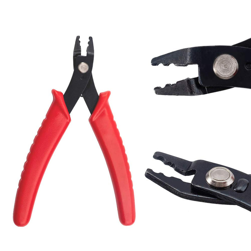 Pandahall 1Set Red Steel Micro Tube Beads Crimper Crimping Pliers Wire Cutter Jewelry Making Tools 5x3.2 Inch Red-5x3.2 Inch - NewNest Australia
