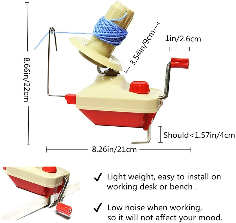 Yarn Winder by RRigo - Easy to Set Up and Use - Hand Operated Yarn Ball Winder 3.5 Ounce Capacity +1 Set 4 Size Pompom Maker +10 PCS Knitting Stitch Markers + 10 PCS Plastic Needles + 1 PCS Scissors - NewNest Australia