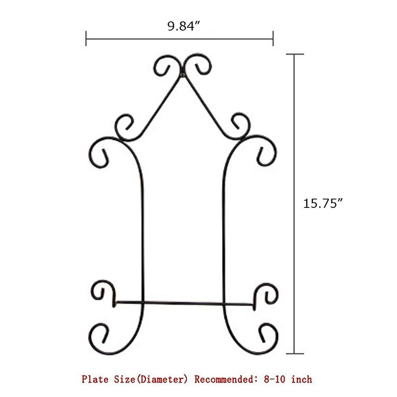 NewNest Australia - Iron Hanging Display Stand Art Holder Easel Photo Holder Industrial Style Metal Stand for Books Bowls or Platters (2 Pack 15.75" 9.84", Black) 