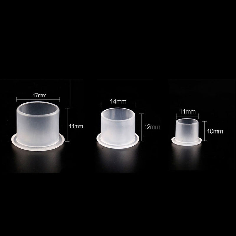 Tattoo Ink Caps-Yuelong 300pcs Tattoo Ink Cups With Base White, Mixed Sizes #11 Small #14 Medium #17 Large for Tattoo ink,Tattoo Supplies,Tattoo Kits 300 Piece Assortment - NewNest Australia