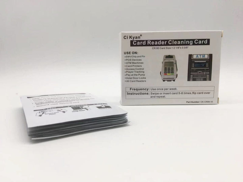 CR80 Cleaning Cards, Dual Side Card Reader Cleaner, POS Swipe Terminal Cleaning Cards CK-CR80-10 (10pcs) - NewNest Australia