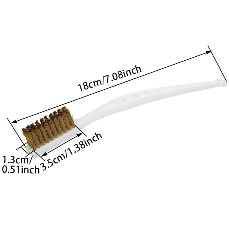 Utoolmart 180mm Length Plastic Curved Handle Brass Wire Cleaning Brushes 2pcs - NewNest Australia