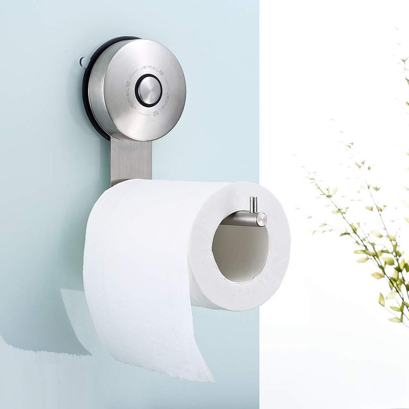 JOMOLA Vacuum Suction Cup Toilet Paper Holder Drill Free Bathroom Tissue Paper Roll Holder Stainless Steel Toilet Paper Hanger Brushed Finish Stainless Steel，silver - NewNest Australia