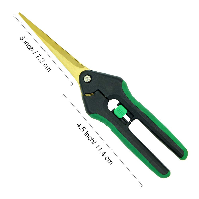 7.5 Inch Straight Tip Garden Pruning Scissors with Extra Spring, Titanium Stainless Steel Blades, Professional Tools for Precision Pruning and Trimming - NewNest Australia