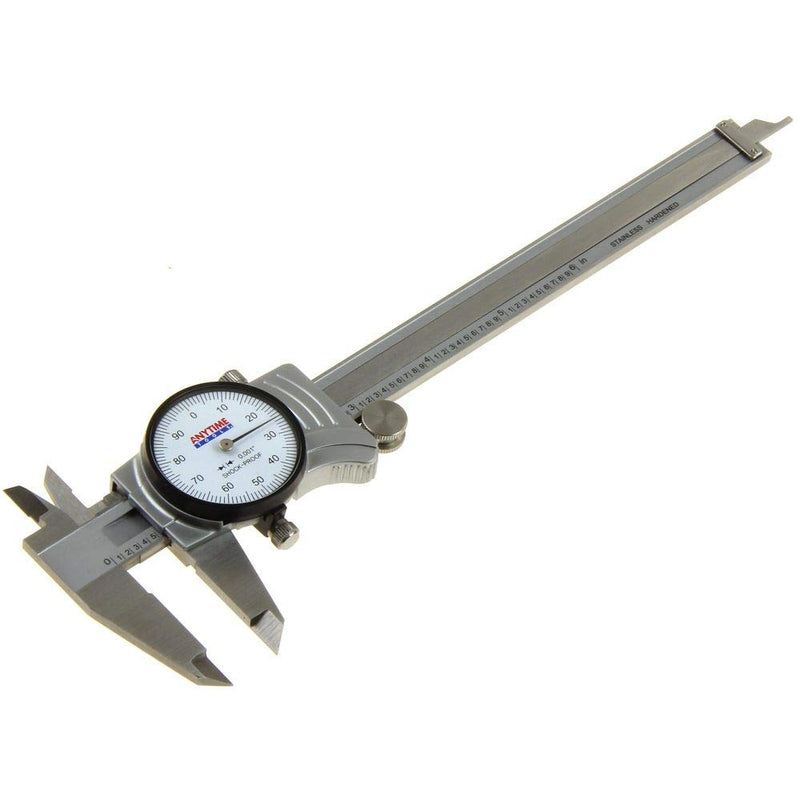 Anytime Tools Premium Dial Caliper 0-6"/0.001" Precision Double Shock Proof Solid Hardened Stainless Steel 6" - NewNest Australia