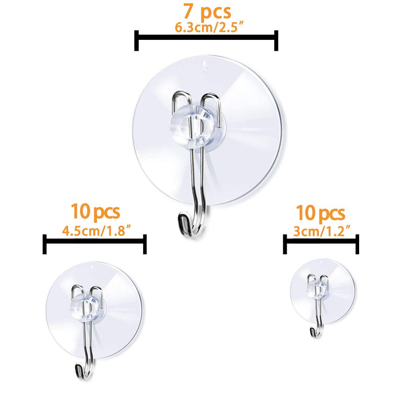 NewNest Australia - DSMY 27 Pack Suction Cup Wall Hooks, Home Kitchen Bathroom Wall Towel Robe Hangers, Utility Hooks, Hanging Supplies 1 