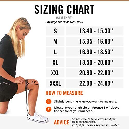 Mava Sports Knee Compression Sleeve Support for Men and Women - Perfect for Powerlifting, Weightlifting, Running, Gym Workout, Squats and Pain Relief Active Black - Strap X-Large - NewNest Australia