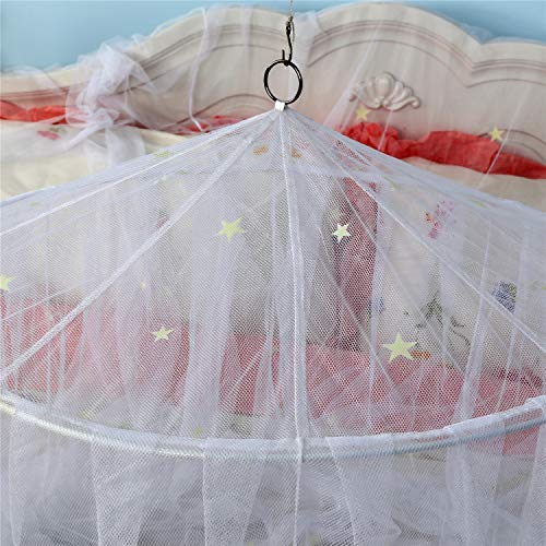 NewNest Australia - Bed Canopy with Fluorescent Stars Glow in Dark for Baby, Kids, Girls Or Adults, Anti Mosquito As Mosquito Net Use to Cover The Baby Crib, Kid Bed, Girls Bed Or Full Size Bed, Fire Retardant Fabric 