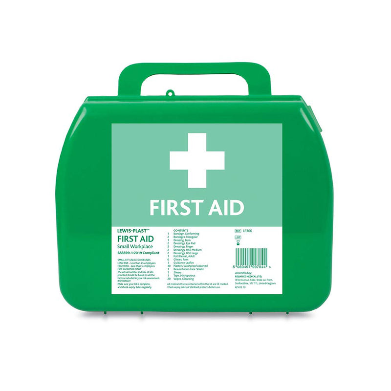 Lewis-Plast Small Premium BS8599-1 Compliant (Low Risk High Risk) First Aid Kit - These Kits Reflect the Changes in Both Workplace Practice and Risks - First Aid Kit For Injuries Single - NewNest Australia
