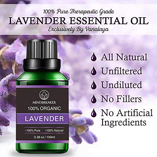 Organic Lavender Essential Oil, Scented Oils with Organic Aromatherapy 100% Pure Therapeutic Essential Oils of the Highest Quality (100ml) - NewNest Australia