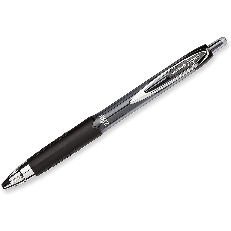 Uniball Signo 207 Retractable Gel Pens - Medium Point - 6 Black with 6 Blue Ink Pens (Total of 12 Pens) - NewNest Australia