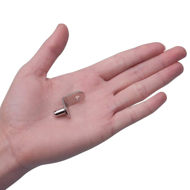 40 Pcs Shelf Support Pegs,1/4 Inch Shelf Bracket Pegs with Hole,Nickel Plated L-Shaped Clips for Kitchen & Bookcase Shelf Cabinet Furniture Closet Shelf Pins Support - NewNest Australia