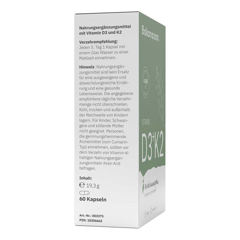 Bakanasan Vitamin D3+k2 capsules 60 pieces - NewNest Australia