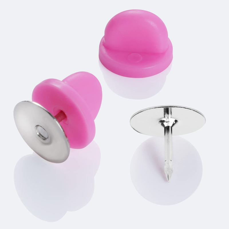 400pcs PVC Rubber Pin Backs Heliltd Butterfly Clutch Pins Tie Tacks Blank Pins for Uniform Badges Backing Holder Clasp Lapel Pin Enamel Pins(200 Sets) Pink - NewNest Australia