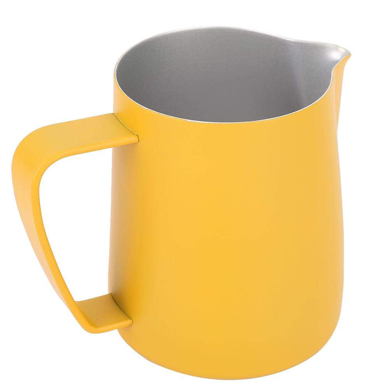 Coffee Pitcher, Stainless Steel Milk Frothing Cup Jug Pitcher Latte Art for Home Coffee Shop Use 600ml (Yellow) - NewNest Australia