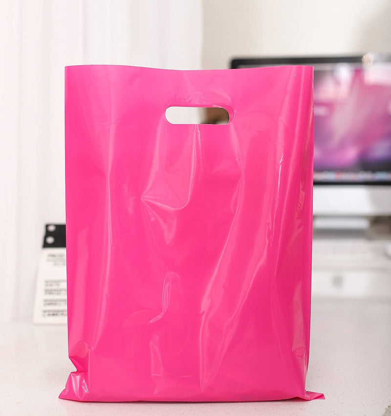 Small Merchandise Bag for Small Business Plastic Shopping Bag for Retail Plastic Die Cut with Handle from ysmile 100 ct 5.9"x7.8" Extra Thick 2.5 Mil - Rose/Pink 5.9"x7.8" - NewNest Australia
