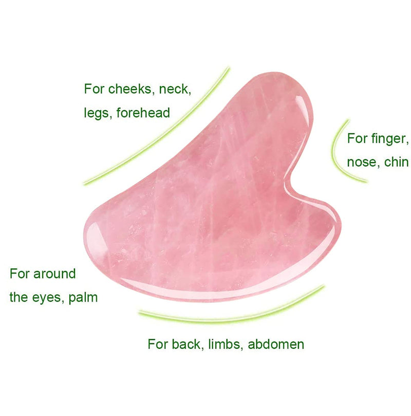 TAUBE Gua Sha Facial Tools Natural Premium Jade Stone Guasha Tool for Body Face Massage Scraping Board Trigger Point Massager Tool Pink - NewNest Australia