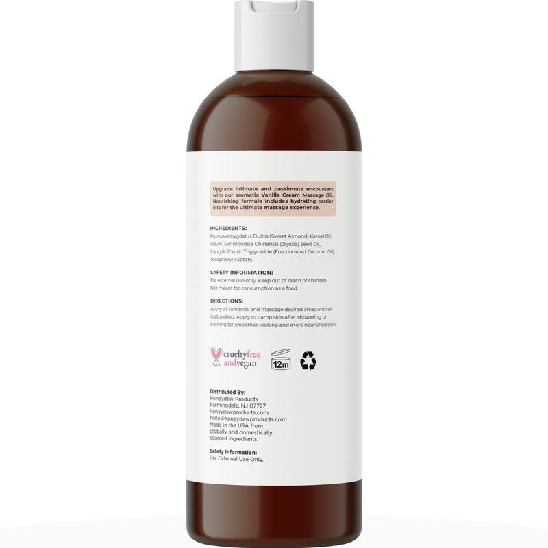 Tranquil Full Body Massage Oil - Highly Absorbent Vanilla Body Oil for Men and Women with Natural Sweet Almond Oil - Relaxing Massage Oil for Massage Therapy with Moisturizing Jojoba and Coconut Oil - NewNest Australia