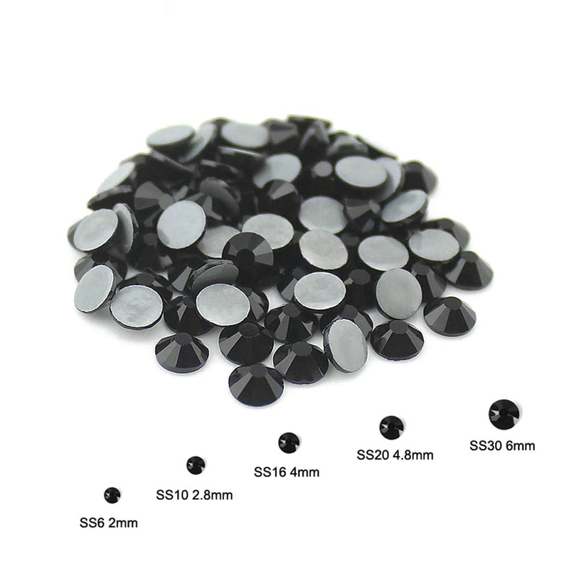 Dowarm Hotfix Crystal Rhinestones, Hot Fix Crystals for Crafts Clothes, Flatback Glass Crystal for Decoration, Round Gems (Jet Black, SS6 1440PCS) Jet Black - NewNest Australia