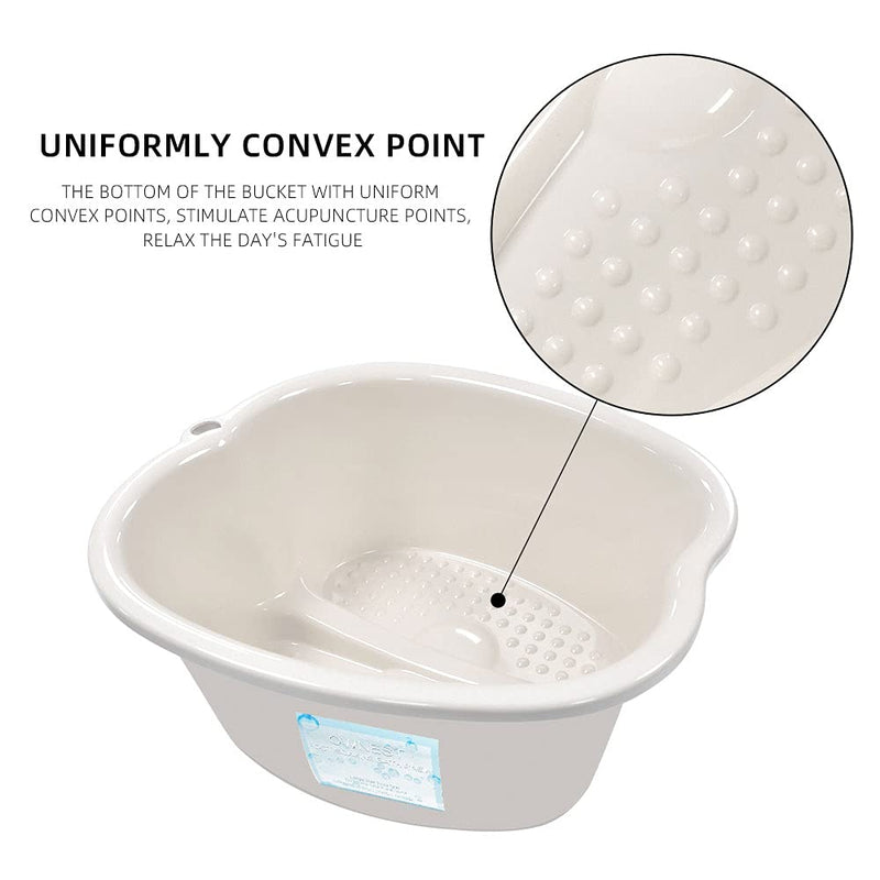 Ownest Foot Bath Spa,Water Spa and Foot Massage, Sturdy Plastic Foot Basin for Soaking Foot,Toe Nails, and Ankles,Pedicure,Portable Foot Tub-White D-white - NewNest Australia