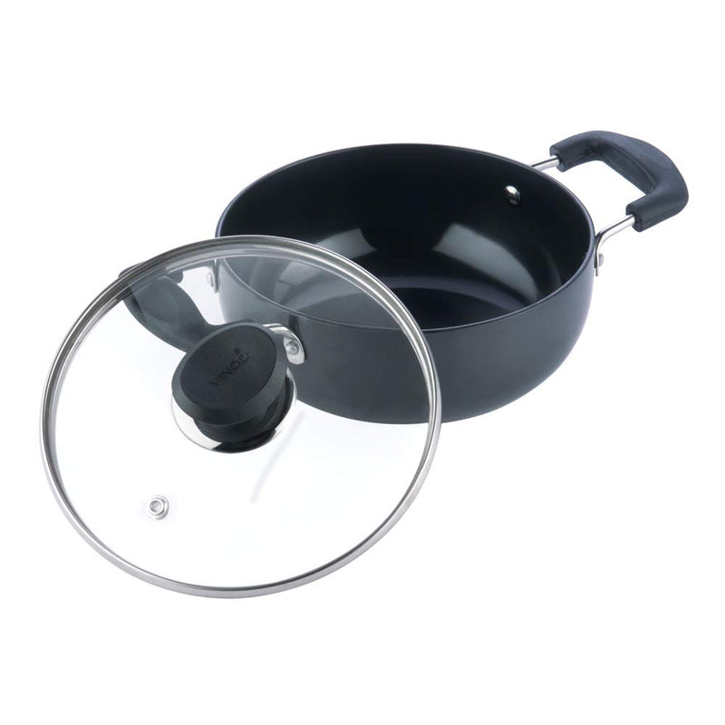 Vinod Hard Anodized Kadai with Stainless Steel Lid, 1.6-Liter - NewNest Australia