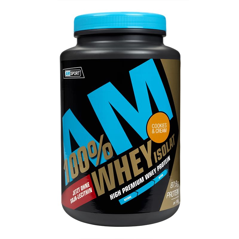 Amsport High Premium Whey Protein, Cookies & Cream, 700 G, High-Quality Protein Powder With Low Sugar And Low Fat, Protein Powder For Muscle Building And Muscle Preservation, Whey Isolate - NewNest Australia