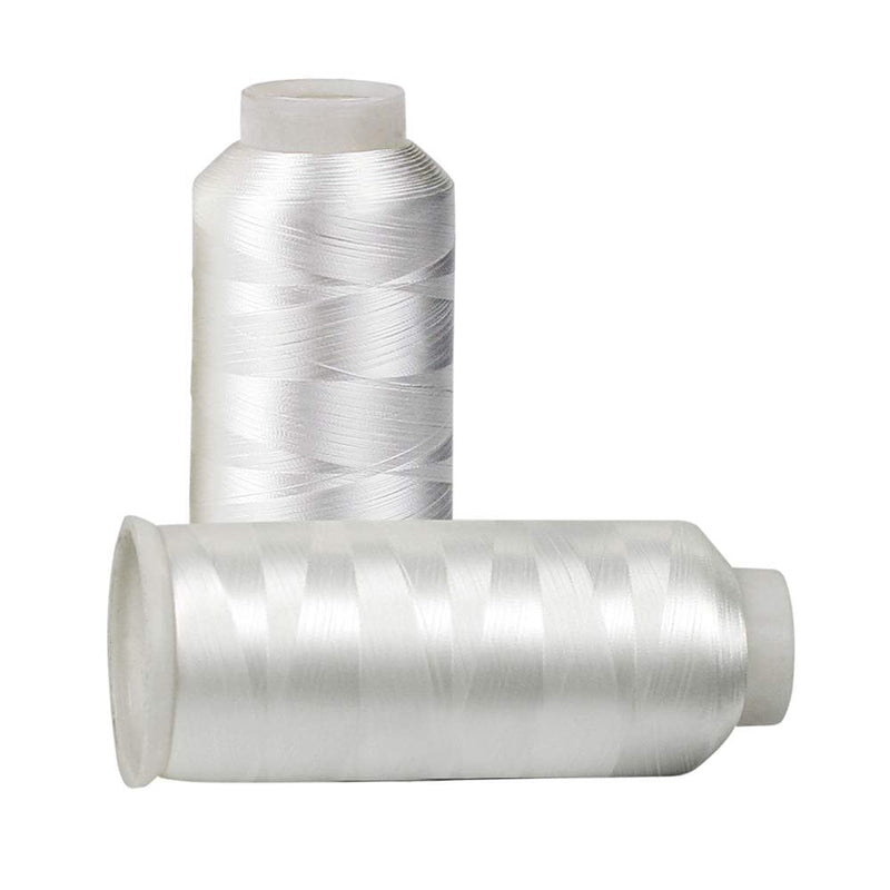 2 X-Large Cones Embroidery Bobbin Thread - 60wt for Machine Embroidery and Sewing Machines LintFree - 5500 Yards Each Two pack White - NewNest Australia