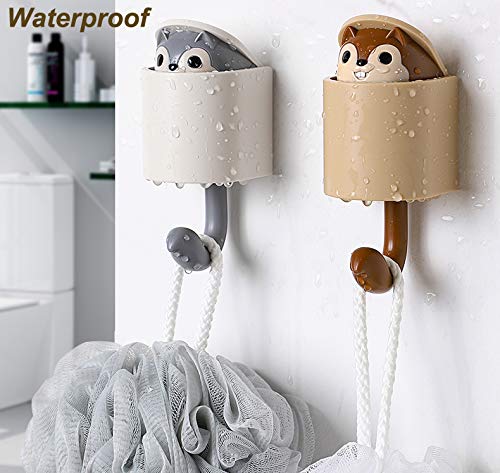 NewNest Australia - Maydahui 4PCS Squirrel Shaped Adhesive Wall Hook for Kids Room Living Room Bedroom Home Decoration 