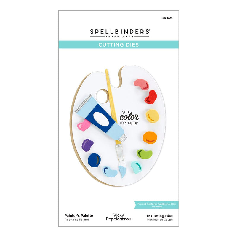 Spellbinders Painter's Palette Dies from The Paint Your World Collection by Vicky Papaioannou Etched Die Template, Bronze 48 Count - NewNest Australia