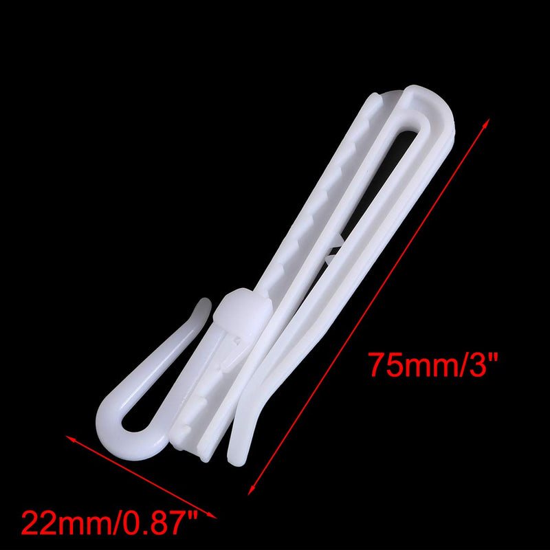NewNest Australia - uxcell a15122100ux1498 Adjustable Depth Pinch Pleat Locking Curtain Tape Clip Hooks Plastic Pack of 25 