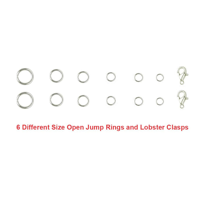 EuTengHao 1504pcs Open Jump Ring and Lobster Clasps Kit Jewelry Repair Tools Kit with Jewelry Pliers Jump Rings Opener Tweezers Jewelry Making Accessories for Necklace Making Repair (Bright Silver) Bright Silver - NewNest Australia