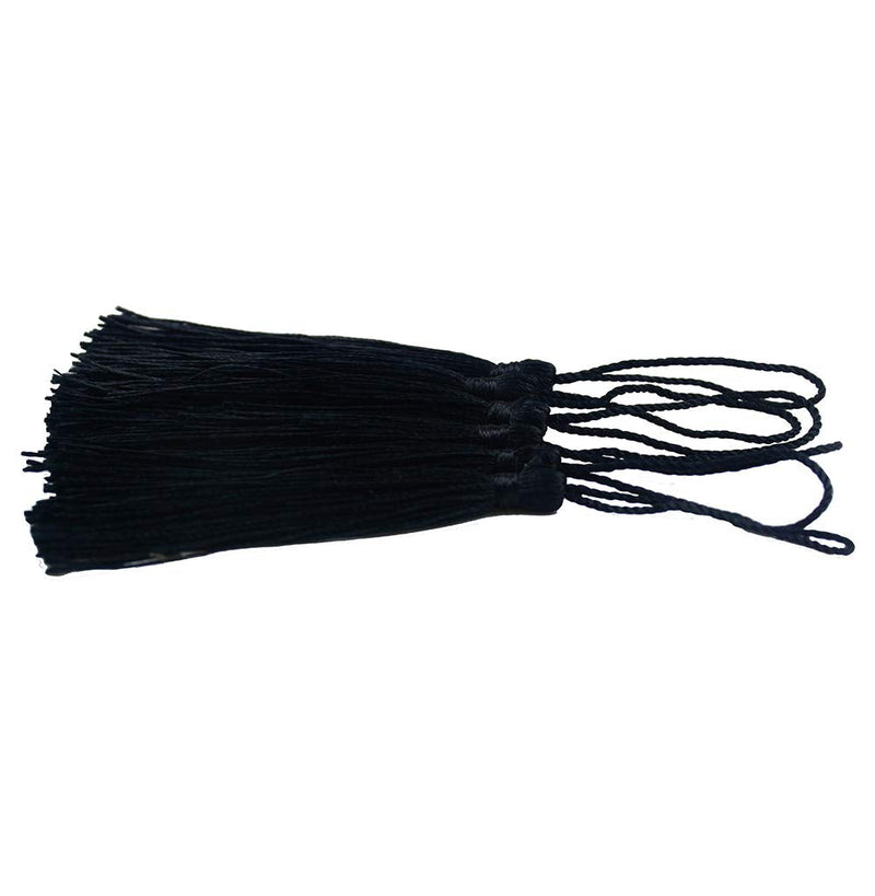 Aokbean 100pcs 5 Inches Handmade Silky Floss Soft Craft Bookmark Tassels with Loops for DIY, Jewelry Making, Graduation Tassel,Bookmarks,Souvenir(Black) Black - NewNest Australia
