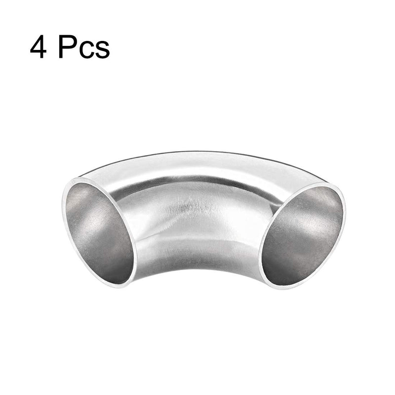 uxcell Stainless Steel 304 Pipe Fitting Long Radius 90 Degree Elbow Butt-Weld 1-1/4-inch OD 1.5mm Thick Pipe Size 4pcs - NewNest Australia
