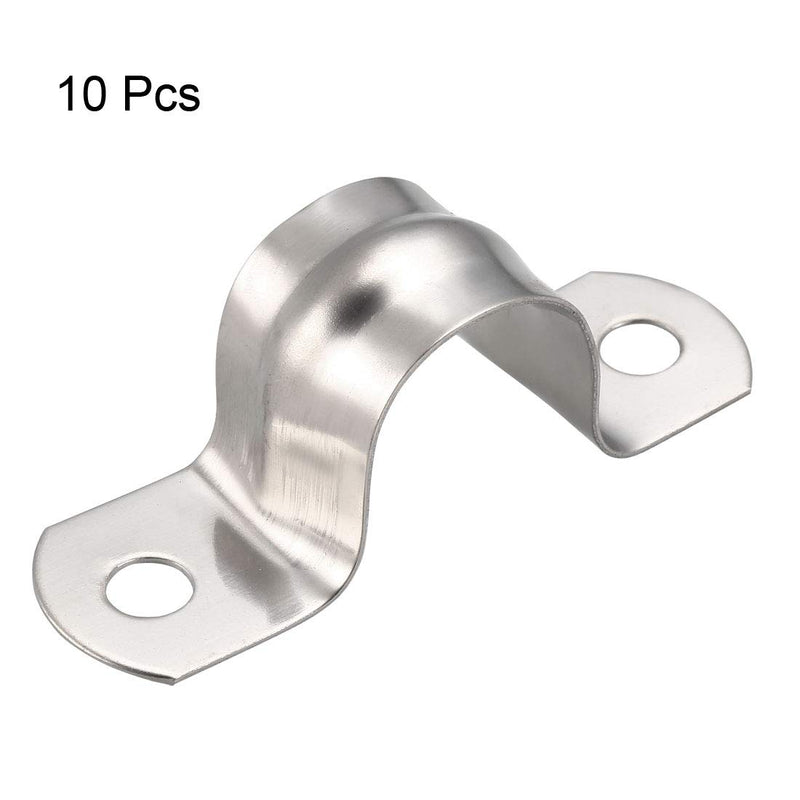 uxcell 20mm(0.8") Rigid Pipe Strap, 2 Holes 304 Stainless Steel Tension Tube Clip Clamp 10pcs 20 mm - NewNest Australia