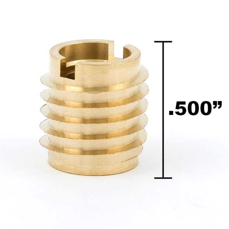 E-Z LOK 400-4 Threaded Insert, Brass, Knife Thread, 1/4"-20 Internal Threads, 0.500" Length (Pack of 25) 0.500" Length (Pack of 25) - NewNest Australia