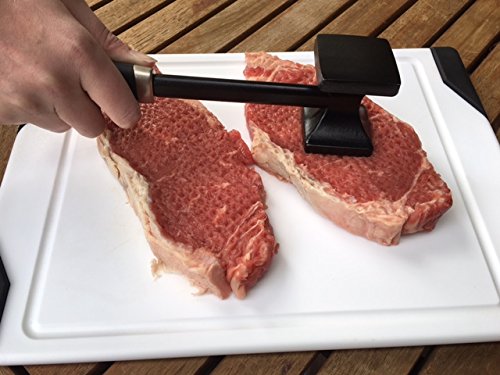 NewNest Australia - Checkered Chef Meat Tenderizer. Best Hammer/Mallet Tool/Pounder For Tenderizing Steak,Beef And Poultry. Solid Metal Construction With Rubber Comfort Grip Handle. 100% Dishwasher Safe. 