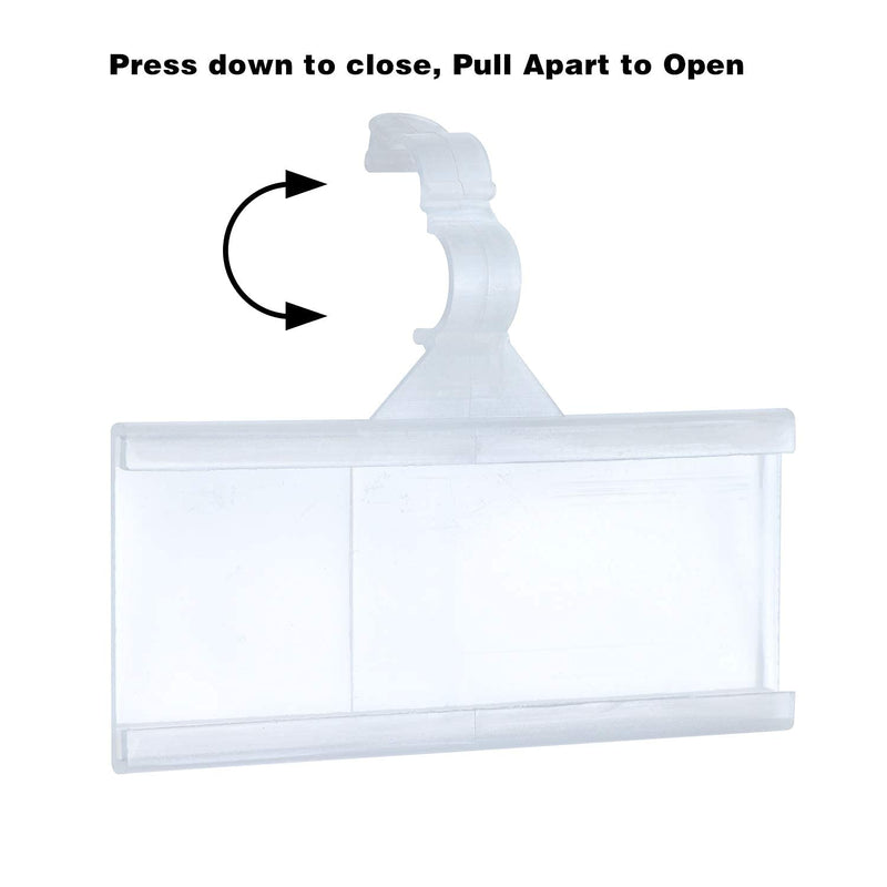 Reusable Plastic Wire Shelf Label Holder, for Pantry Retail Shopping Mall Store, Supermarket UPC Price Card & Ticket Display, Strong & Easy Clip Design Tight Snap Lock Closure. 1-1/4" H X 3" W (50) 50 - NewNest Australia