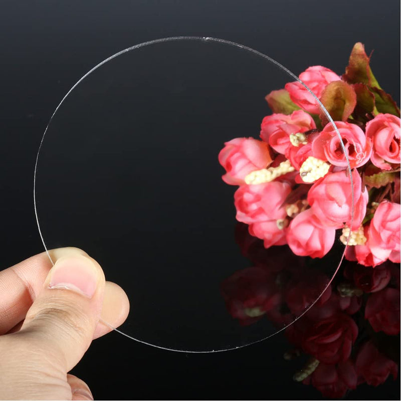 10 Pieces Clear Circle Acrylic Sheet, 1/8" Thickness, 4 Inch Plexiglass Circle Acrylic Disc Transparent Round Acrylic Blank Sign for Name Cards, Cricut Cutting, Painting and DIY Projects - NewNest Australia