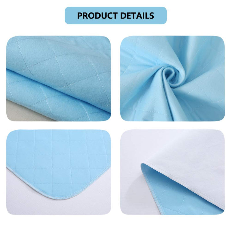 Beedsooth Washable Premium Incontinence Bed Pad for Adults or Children with Bed wetting Super Absorbent Bed Protection Draw Sheets Blue - 70×90cm - NewNest Australia