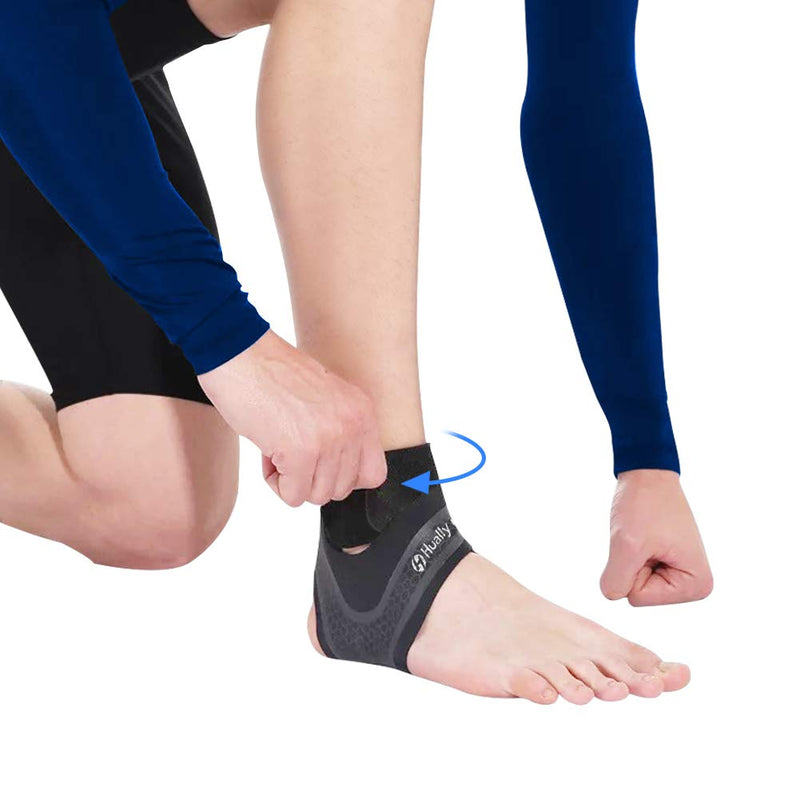 Hually Ankle Support, 1 Pair Adjustable Ankle Brace with Breathable & Elastic Nylon Material, Comfortable Ankle Wrap Sports Protect Against Chronic Ankle Strain Sprains Fatigue, One Size Fits All - NewNest Australia