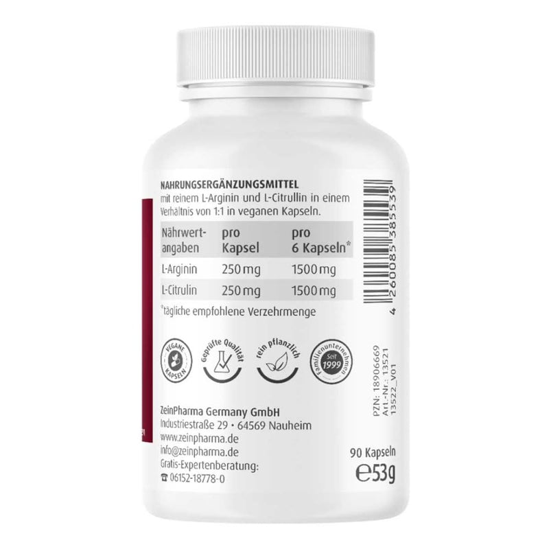 L-Arginine + L-Citrulline capsules 500 mg 90 pieces - NewNest Australia