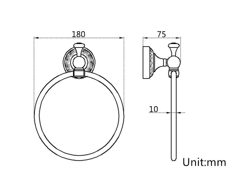 Leyden Antique Brass Towle Ring, Bathroom Retro Round Towel Holder, Wall Mounted Bath Hand Towel Rack Rail Bathroom Hardware Round Towel Ring - NewNest Australia