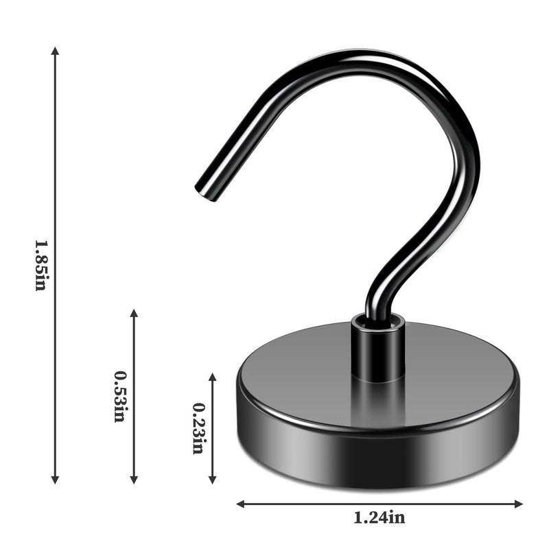 4Pack Black Magnetic Hook 110 lb Heavy Duty Strong Neodymium Magnetic Hooks, Refrigerator Magnet Hooks, Magnet with Hooks for Curtain, Home, Kitchen, Workplace 4Pack - NewNest Australia