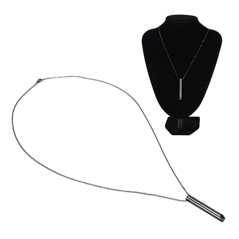 Leftwei Stress Relief Mindful Necklace, Breathing Necklace Spiritual Jewelry Breathing Exercise Device Anxiety Whistle Necklace for Habitual Breathing Exercises, Meditation, Anxiety Relief (Black) Black - NewNest Australia